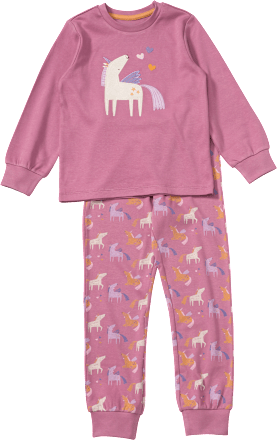 Schlafanzug mit Einhorn-Motiv, rosa, Gr. 110/116, 1 St