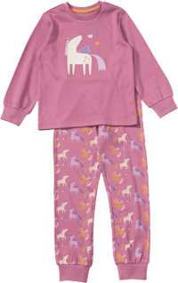 Schlafanzug mit Einhorn-Motiv, rosa, Gr. 110/116, 1 St