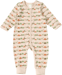 Schlafanzug mit Fahrzeug-Muster, beige, Gr. 62/68, 1 St
