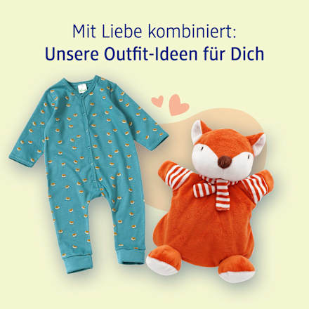 Schlafanzug mit Fuchs-Muster, blau, Gr. 62/68, 1 St