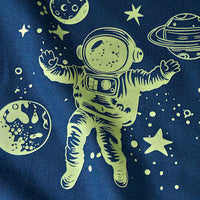Schlafanzug mit Glow-in-the-Dark Astronauten-Motiv, blau, Gr. 98, 1 St