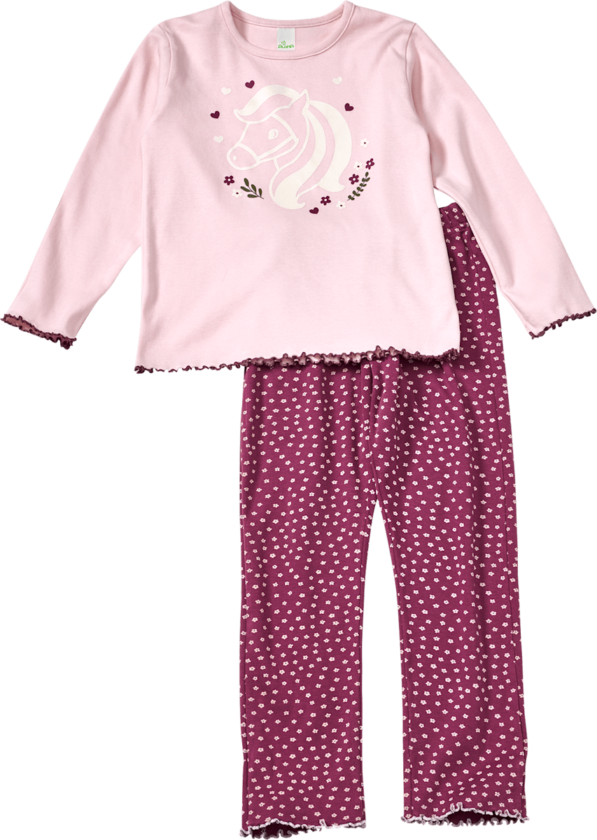 ALANA Schlafanzug mit Glow-in-the-Dark Pferde-Motiv, lila, Gr. 122/128, 1 St