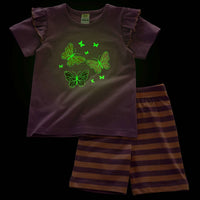 ALANA Schlafanzug mit Glow-in-the-Dark Schmetterlings-Motiv, lila, Gr. 92, 1 St