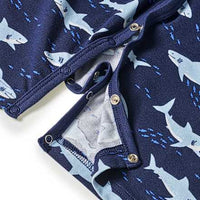 Schlafanzug mit Haifisch-Muster, blau, Gr. 86/92, 1 St