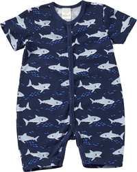 Schlafanzug mit Haifisch-Muster, blau, Gr. 86/92, 1 St