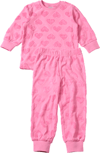 Schlafanzug mit Herz-Muster aus Frottee, rosa, Gr. 122/128, 1 St