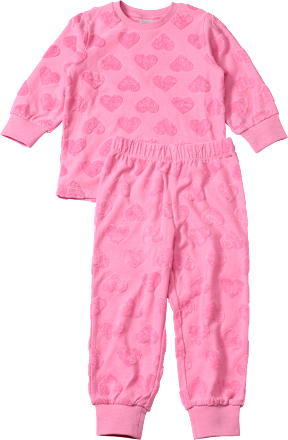 Schlafanzug mit Herz-Muster, aus Frottee rosa, Gr. 92, 1 St