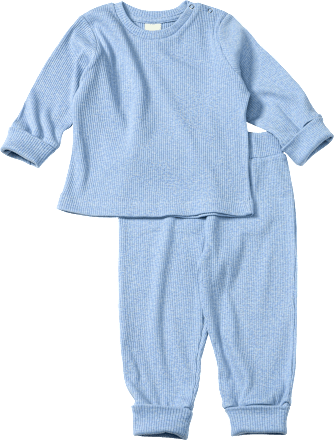 Schlafanzug mit Mitwachsfunktion, blau, Gr. 74/80, 1 St