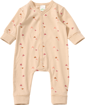 Schlafanzug mit Pilz-Muster, beige, Gr. 62/68, 1 St