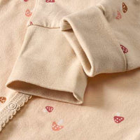Schlafanzug mit Pilz-Muster, beige, Gr. 62/68, 1 St