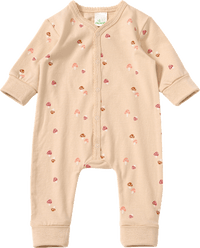 Schlafanzug mit Pilz-Muster, beige, Gr. 62/68, 1 St