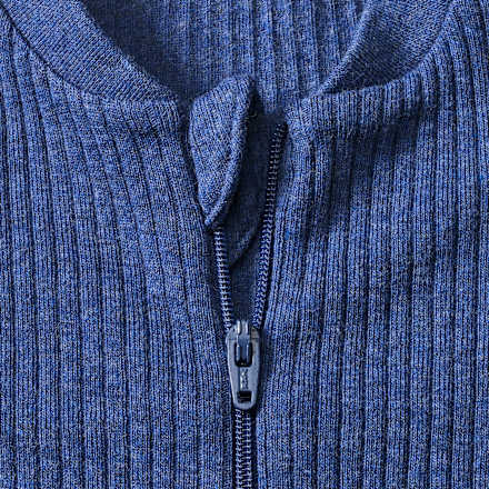 Schlafanzug mit Ripp-Struktur, blau, Gr. 86/92, 1 St