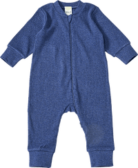 Schlafanzug mit Ripp-Struktur, blau, Gr. 86/92, 1 St
