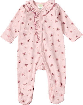 Schlafanzug mit Ripp-Struktur & Blumen-Muster, rosa, Gr. 50/56, 1 St