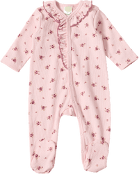 Schlafanzug mit Ripp-Struktur & Blumen-Muster, rosa, Gr. 50/56, 1 St