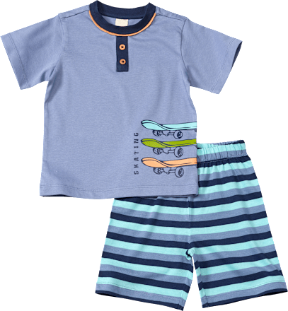 Schlafanzug mit Skateboard-Motiv, blau, Gr. 104, 1 St ALANA