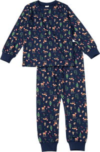 Schlafanzug mit Weihnachts-Muster, blau, Gr. 110/116, 1 St