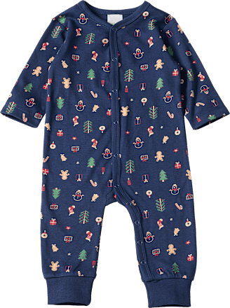 Schlafanzug mit Weihnachts-Muster, blau, Gr. 74/80, 1 St