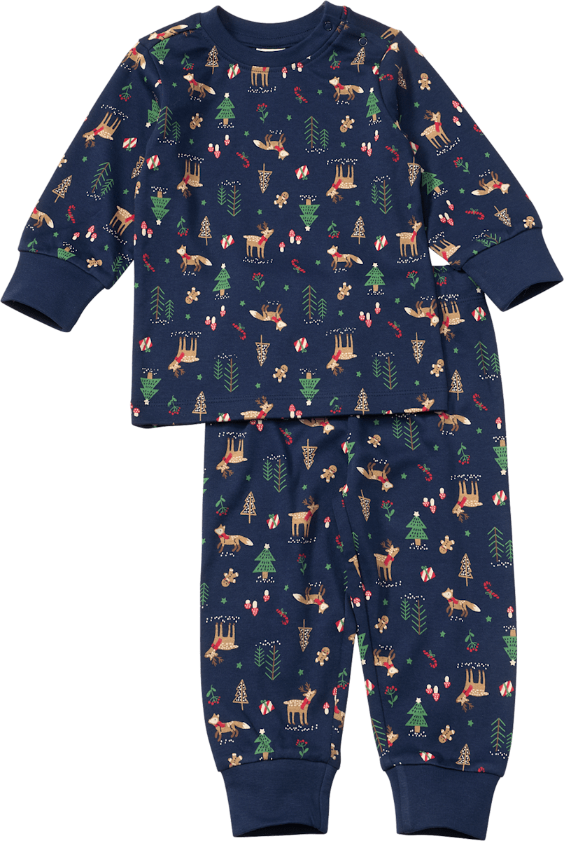 ALANA Schlafanzug mit Weihnachts-Muster, blau, Gr. 74/80, 1 St