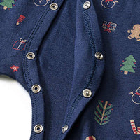 Schlafanzug mit Weihnachts-Muster, blau, Gr. 86/92, 1 St