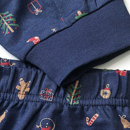 Schlafanzug mit Weihnachts-Muster, blau, Gr. 98, 1 St