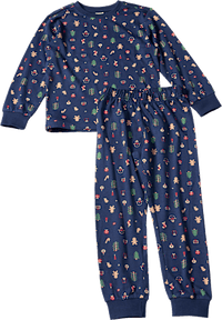 Schlafanzug mit Weihnachts-Muster, blau, Gr. 98, 1 St