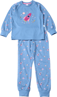 ALANA Schlafanzug mit Weltraum-Muster, blau & rosa, Gr. 104, 1 St
