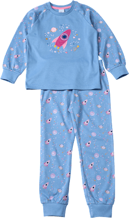 Schlafanzug mit Weltraum-Muster, blau & rosa, Gr. 92, 1 St