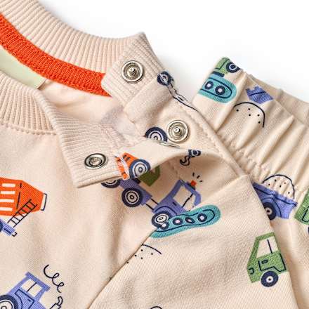 Schlafanzug Pro Climate mit Baustellen-Muster, beige, Gr. 98/104, 1 St