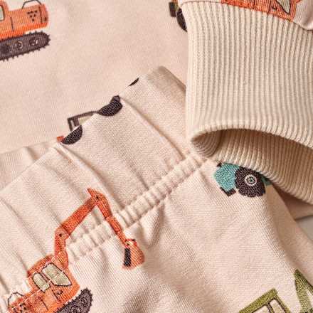 Schlafanzug Pro Climate mit Baustellenfahrzeug-Muster, beige, Gr. 92, 1 St ALANA