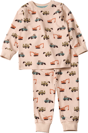 Schlafanzug Pro Climate mit Baustellenfahrzeug-Muster, beige, Gr. 92, 1 St ALANA