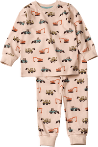Schlafanzug Pro Climate mit Baustellenfahrzeug-Muster, beige, Gr. 92, 1 St ALANA