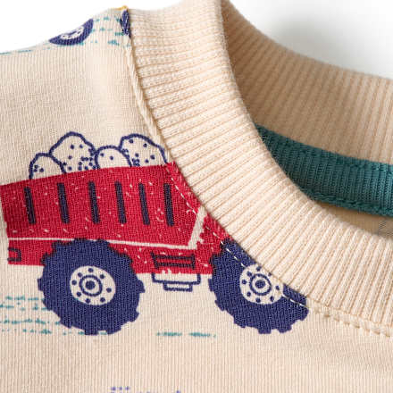 Schlafanzug Pro Climate mit Baustellenfahrzeug-Muster, beige, Gr. 92, 1 St ALANA