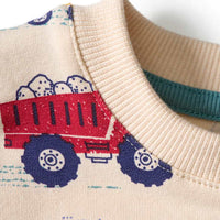 Schlafanzug Pro Climate mit Baustellenfahrzeug-Muster, beige, Gr. 92, 1 St ALANA