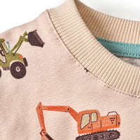 Schlafanzug Pro Climate mit Baustellenfahrzeug-Muster, beige, Gr. 92, 1 St ALANA