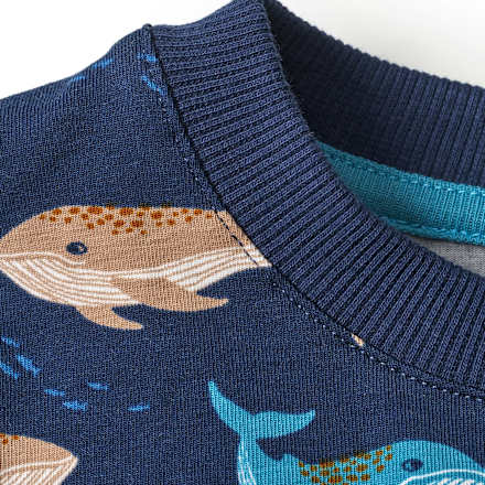 Schlafanzug Pro Climate mit Wal-Muster, blau, Gr. 104, 1 St ALANA