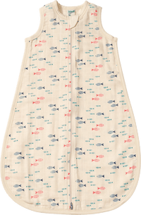 ALANA Schlafsack 0,5 TOG aus Musselin mit Fisch-Muster, beige, 80 cm, 1 St