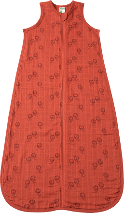 Schlafsack 0,5 TOG aus Musselin mit Löwen-Muster, rotbraun, 130 cm, 1 St