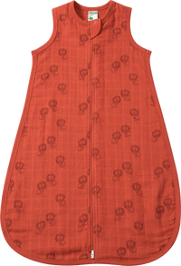 Schlafsack 0,5 TOG aus Musselin mit Löwen-Muster, rotbraun, 80 cm, 1 St