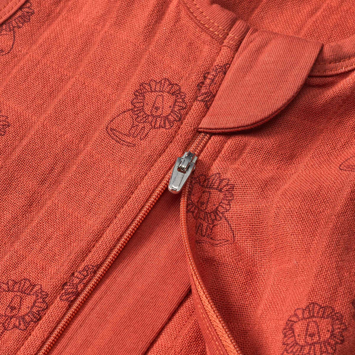 Schlafsack 0,5 TOG aus Musselin mit Löwen-Muster, rotbraun, 80 cm, 1 St