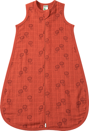 Schlafsack 0,5 TOG aus Musselin mit Löwen-Muster, rotbraun, 90 cm, 1 St