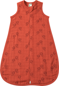 Schlafsack 0,5 TOG aus Musselin mit Löwen-Muster, rotbraun, 90 cm, 1 St