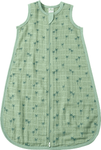 Schlafsack 0,5 TOG aus Musselin mit Palmen-Muster, grün, 70 cm ALANA