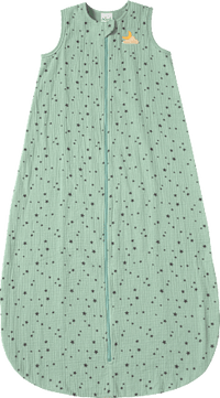 Schlafsack 1 TOG aus Musselin mit Stern-Muster, grün, 130 cm, 1 St