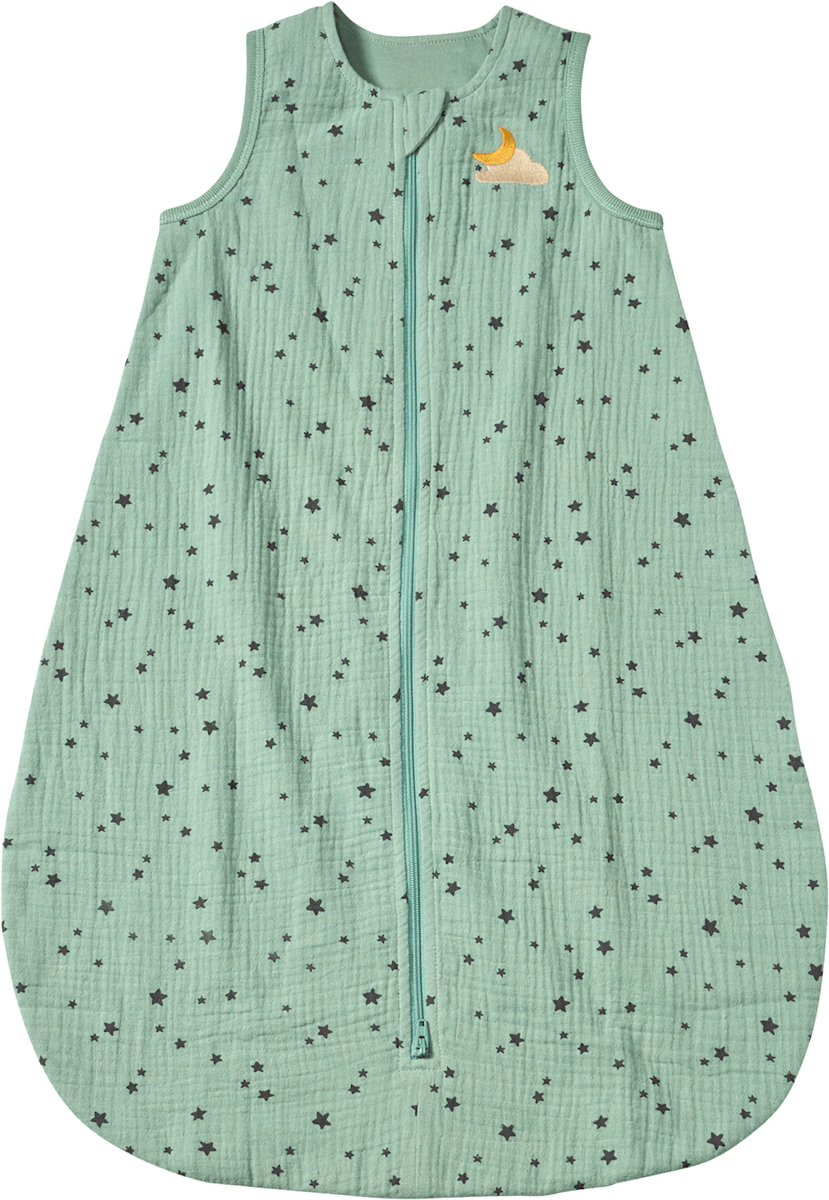 ALANA Schlafsack 1 TOG aus Musselin mit Stern-Muster, grün, 90 cm, 1 St