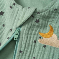 ALANA Schlafsack 1 TOG aus Musselin mit Stern-Muster, grün, 90 cm, 1 St