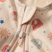 Schlafsack 1 TOG mit Bären-Muster, beige, 80 cm, 1 St