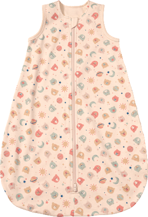 Schlafsack 1 TOG mit Bären-Muster, beige, 80 cm, 1 St