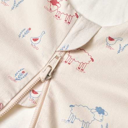 Schlafsack 1 TOG mit Schaf-Muster, weiß, 80 cm, 1 St