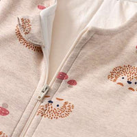 Schlafsack 2 TOG mit Igel-Muster, beige, 110 cm, 1 St
